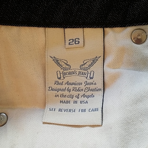 Robin's Jean's Straight Leg Studded Flap Pocket Black Size 26 - Picture 6 of 7